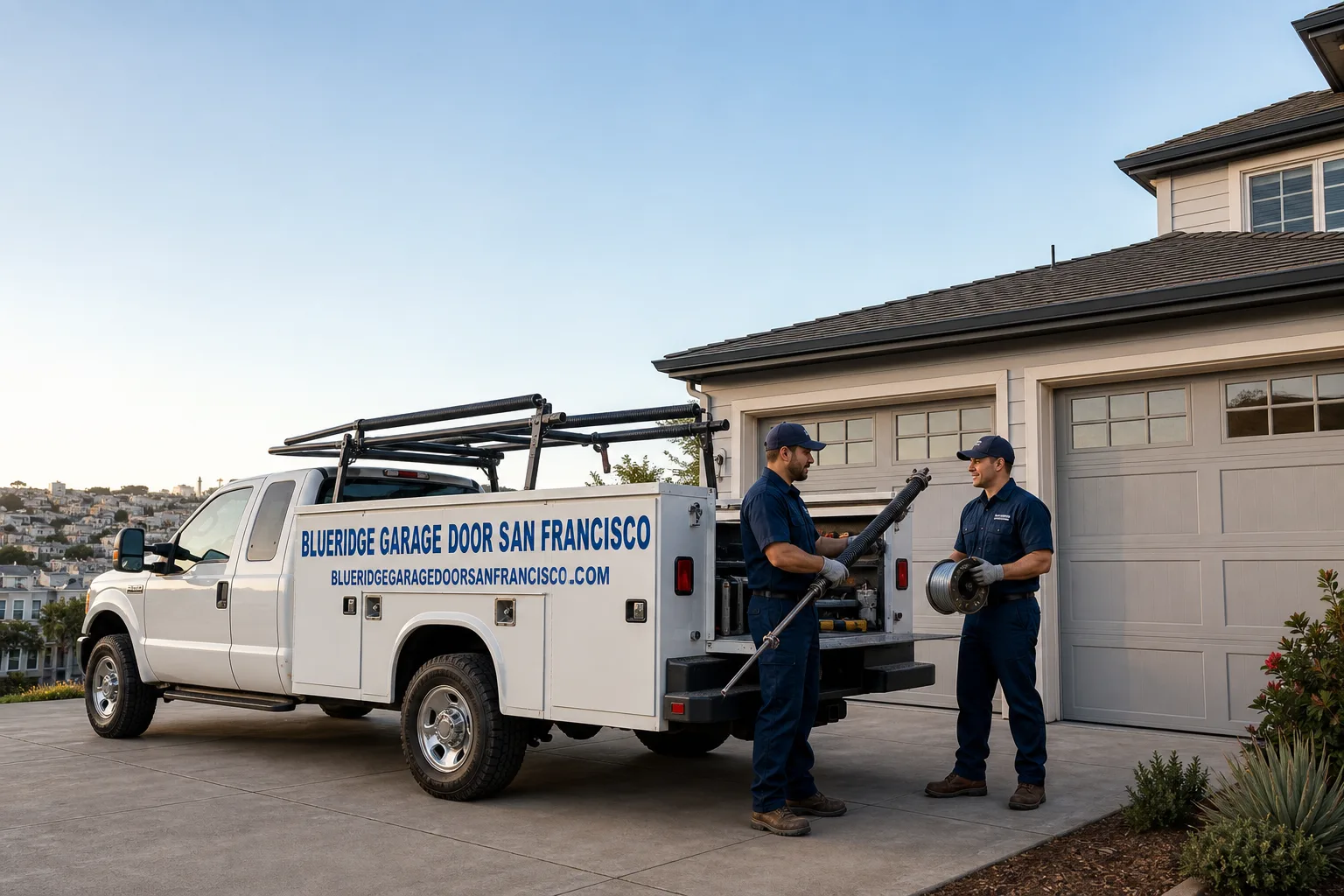 Blueridge Garage Door San Francisco service vehicle and crew in San Francisco, CA